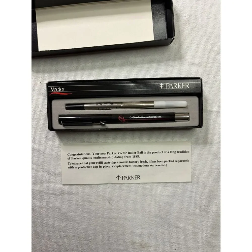 Parker Vector Rollerball Pen Gift Set Collins & Aikman Promo New In Box
